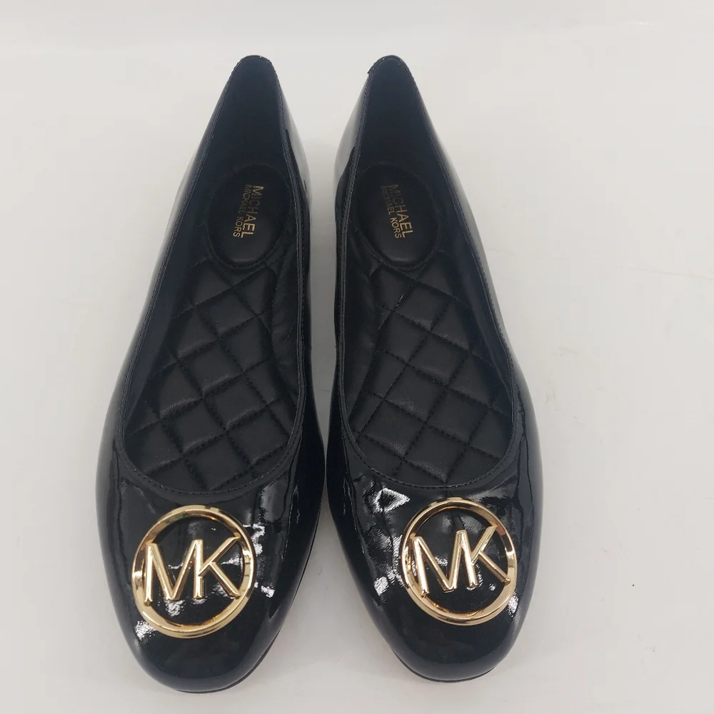 Michael Michael Kors DENA Ballet Flats Black Patent Leather Size 7.5 - Picture 7 of 9